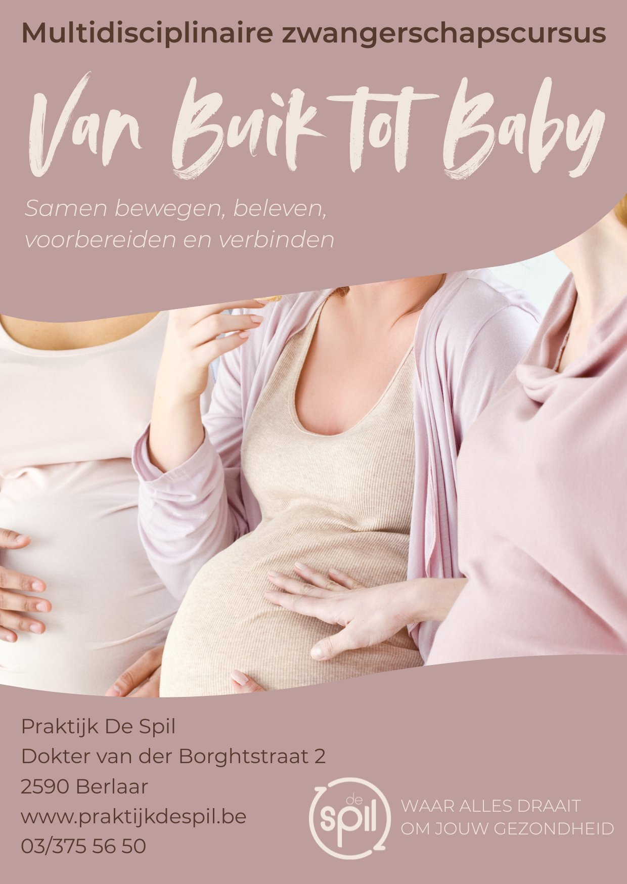 Affiche zwangerschapscursus Van buik tot baby